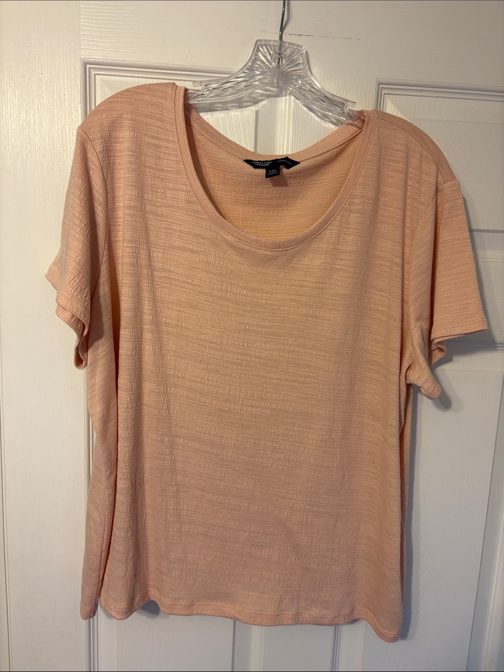 Simply Vera/Vera Wang Women’s Light Peach Short Sleeve Scoop Neck Tee